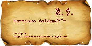 Martinko Valdemár névjegykártya